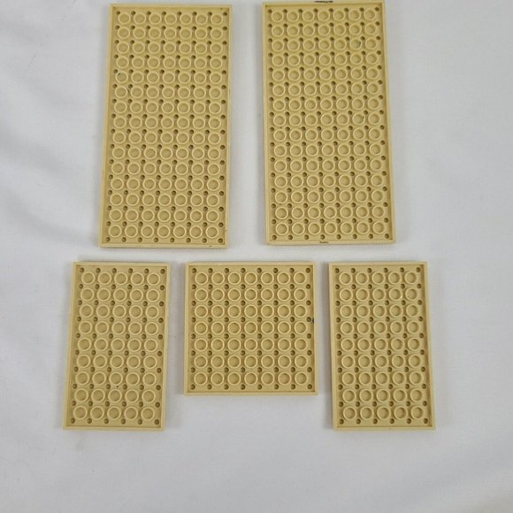 Lot of 5 Genuine LEGO Light Brown Beige Flat Base Plates Brick Building Part - Picture 6 of 7